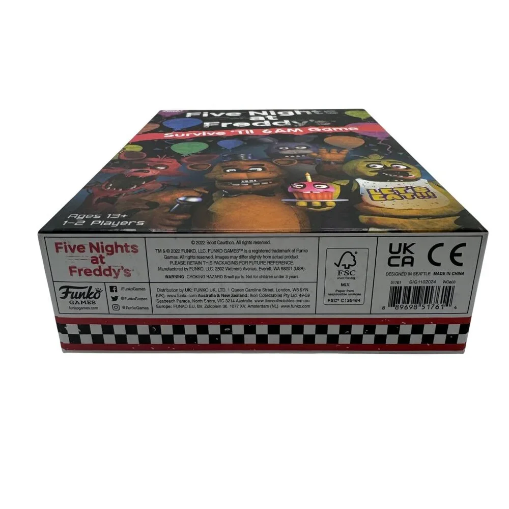 Five Nights At Freddys Survive Til 6 AM Board Game Funko Games Ages 13+